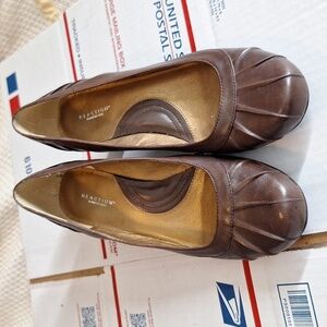 KENNETH COLE REACTION 9M GOOD DAY LEATER DRESS SHOES BROWN